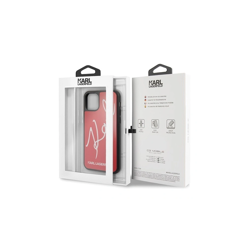 Karl Lagerfeld KLHCN65DLKSRE iPhone 11 Pro Max czerwony/red hard case Signature Glitter