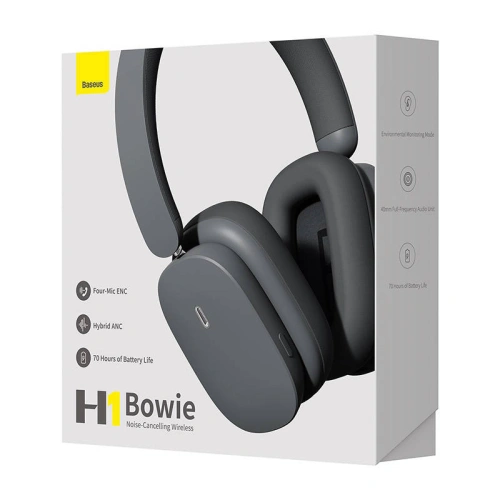 Kup Căști wireless over-ear Baseus Bowie H1 Bluetooth 5.2 ANC gri - BSU4893 - {ean13} - Sklep Home Screen