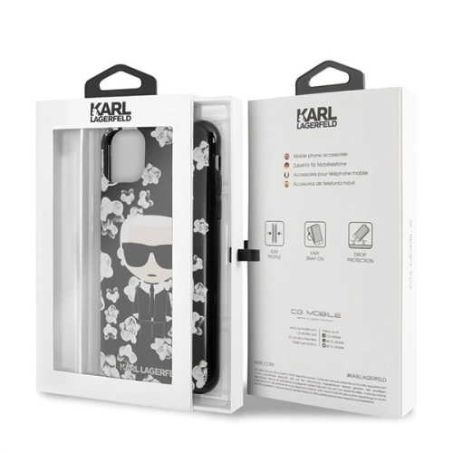 Kup Karl Lagerfeld KLHCN65FLFBBK iPhone 11 Pro Max schwarz/schwarz Blume Ikonik Karl - KLD169BLK - {ean13} - Sklep Home Screen