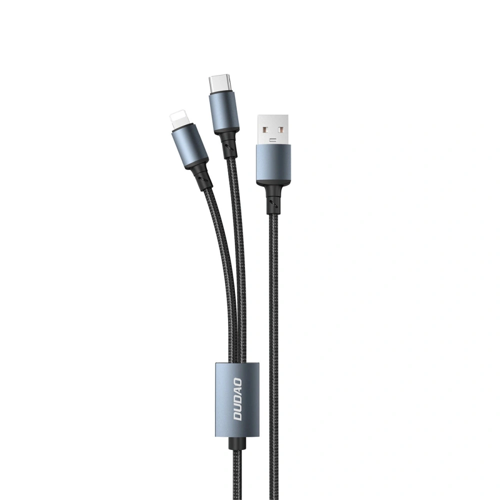 Kabel Dudao 2w1 USB-A - USB-C / Lightning 6A czarny (TGL2)