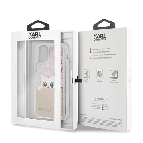 Kup Karl Lagerfeld KLHCN65PABGNU iPhone 11 Pro Max rózsaszín-arany/hard case PEEK A BOO Liquid Glitter - KLD178RS - {ean13} - Sklep Home Screen