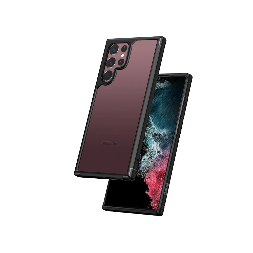 [OUTLET] Etui Crong Hybrid Clear Cover Samsung Galaxy S22 Ultra (czarny)