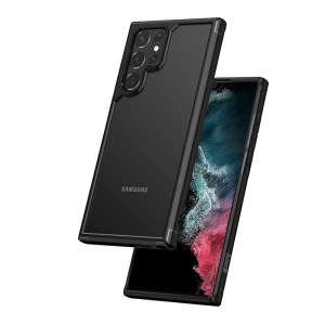 [OUTLET] Etui Crong Hybrid Clear Cover Samsung Galaxy S22 Ultra (černý)
