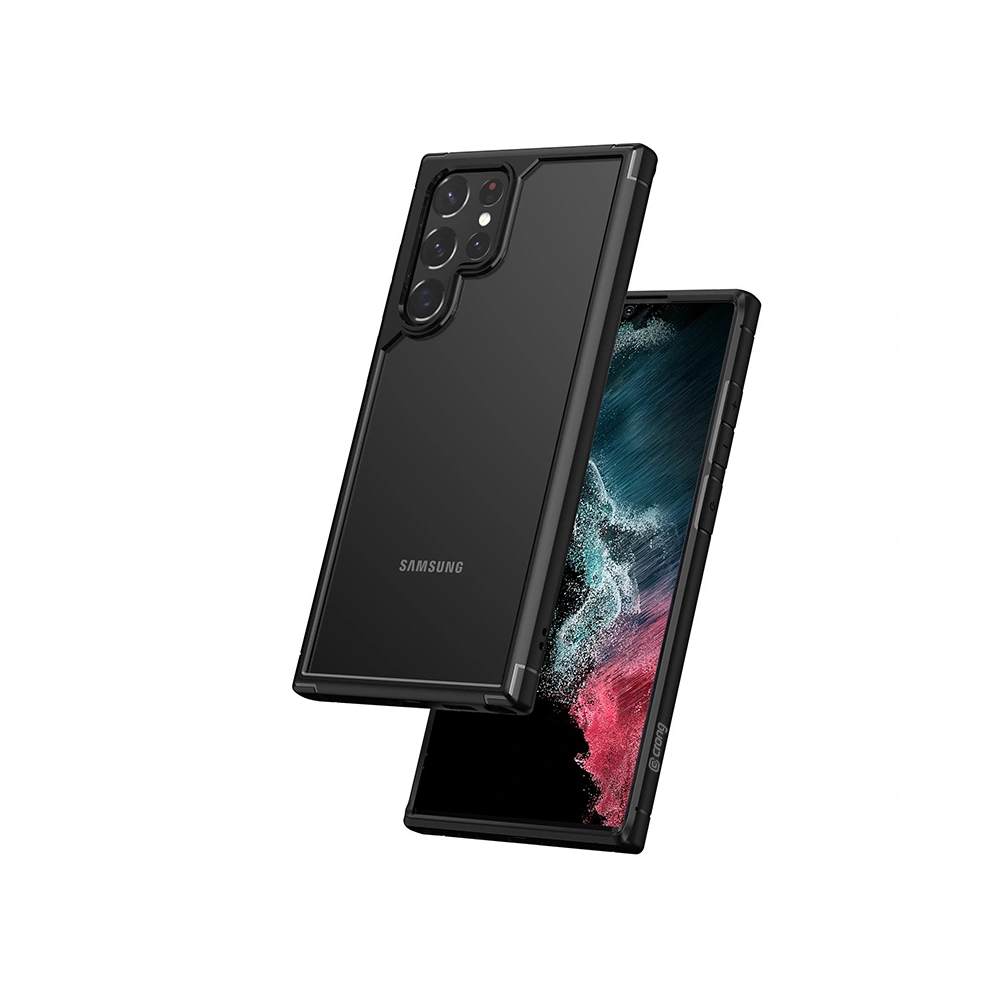 [OUTLET] Etui Crong Hybrid Clear Cover Samsung Galaxy S22 Ultra (czarny)