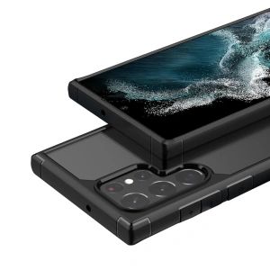 [OUTLET] Crong Hybrid Clear Cover Samsung Galaxy S22 Ultra (black)