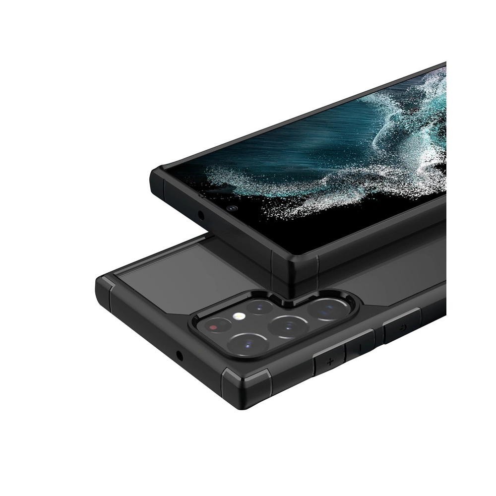 [OUTLET] Etui Crong Hybrid Clear Cover Samsung Galaxy S22 Ultra (czarny)