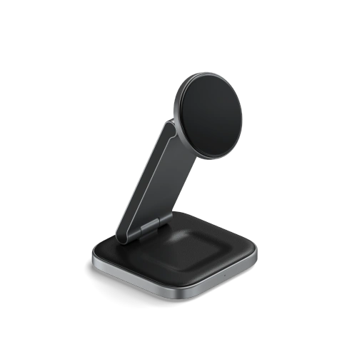 Buy Satechi 3-in-1 Foldable Charging Stand Qi2 wireless charger for three devices (US,CAN,EU,UK) space gray - STH134 - {ean13} - Home Screen Store Europe
