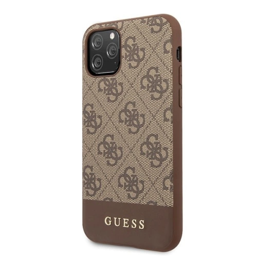 Buy Guess GUHCN65G4GLBR iPhone 11 Pro Max brown hard case 4G Stripe Collection - GUE256BR - {ean13} - Home Screen Store Europe