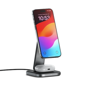 Kup Ładowarka bezprzewodowa Satechi 2-in-1 Foldable Charging Stand Qi2 do dwóch urządzeń space gray - STH135 - {ean13} - Sklep Home Screen