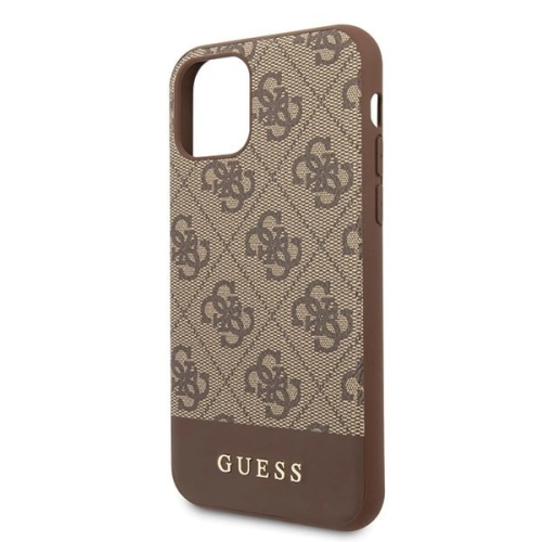Buy Guess GUHCN65G4GLBR iPhone 11 Pro Max brown hard case 4G Stripe Collection - GUE256BR - {ean13} - Home Screen Store Europe