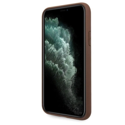 Buy Guess GUHCN65G4GLBR iPhone 11 Pro Max brown hard case 4G Stripe Collection - GUE256BR - {ean13} - Home Screen Store Europe