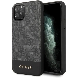 Guess Apple Tasche GUHCN65G4GLGR iPhone 11 Pro Max grau/grau Hartschale 4G Stripe Collection