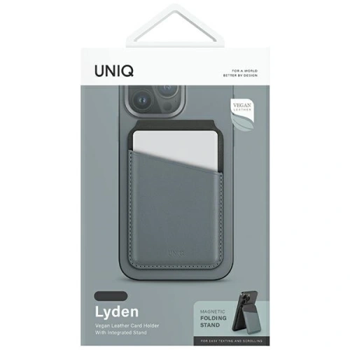 Kup Portfel magnetyczny RFID z funkcją podstawki UNIQ Lyden DS niebiesko-czarny/washed blue-black - UNIQ1154 - {ean13} - Sklep Home Screen