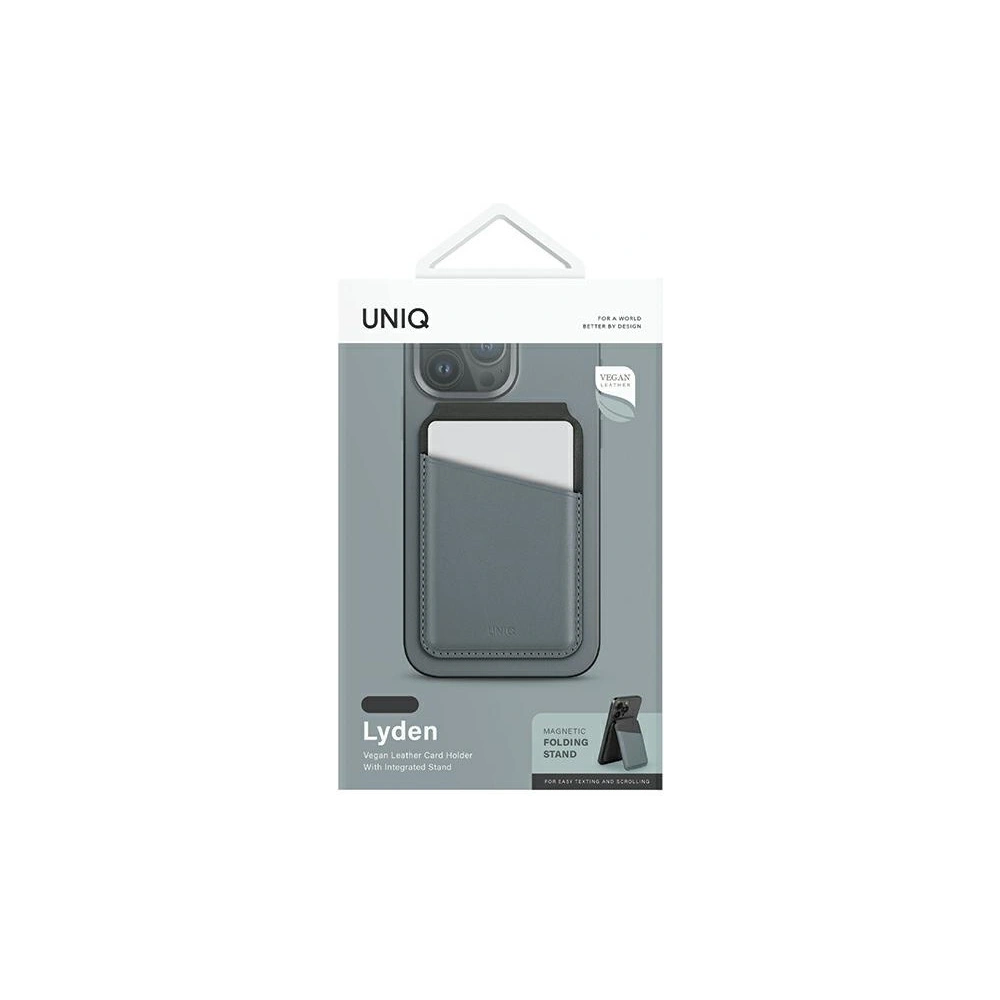 Portfel magnetyczny RFID z funkcją podstawki UNIQ Lyden DS niebiesko-czarny/washed blue-black