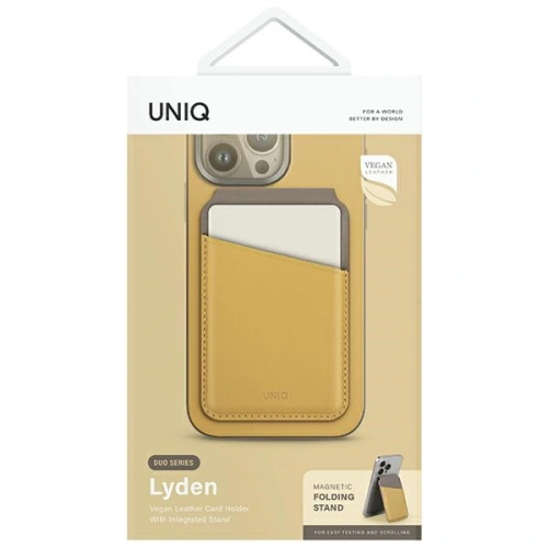 Kup Magnetická RFID peněženka s funkcí stojánku UNIQ Lyden DS žluto-šedá/canary yellow-flint grey - UNIQ1156 - {ean13} - Sklep Home Screen