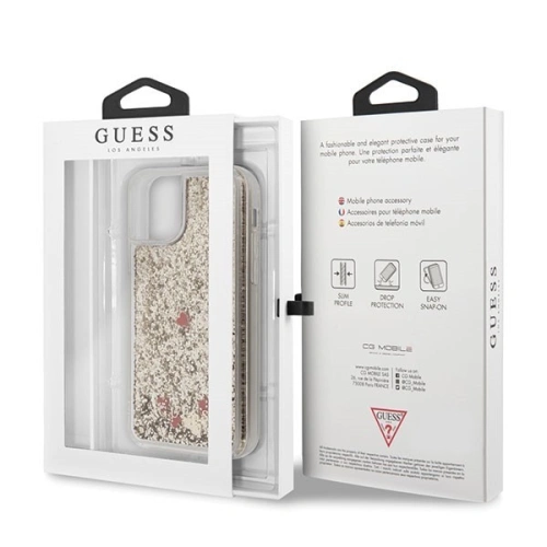 Kup Etui Guess GUHCN65GLHREGO Apple iPhone 11 Pro Max zlaté/hard case Liquid Glitter Hearts - GUE261GLD - {ean13} - Sklep Home Screen
