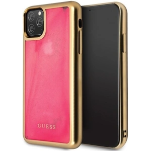 Etui Guess GUHCN65GLTRPI Apple iPhone 11 Pro Max różowy/pink hard case Glow in the Dark Sand Matte