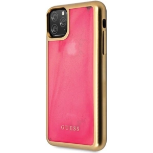 Etui Guess GUHCN65GLTRPI Apple iPhone 11 Pro Max różowy/pink hard case Glow in the Dark Sand Matte