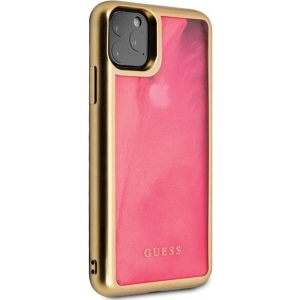 Etui Guess GUHCN65GLTRPI Apple iPhone 11 Pro Max różowy/pink hard case Glow in the Dark Sand Matte