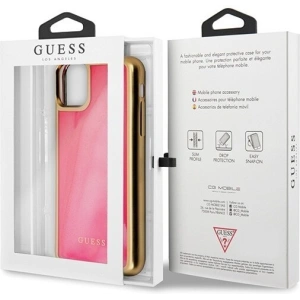 Etui Guess GUHCN65GLTRPI Apple iPhone 11 Pro Max różowy/pink hard case Glow in the Dark Sand Matte