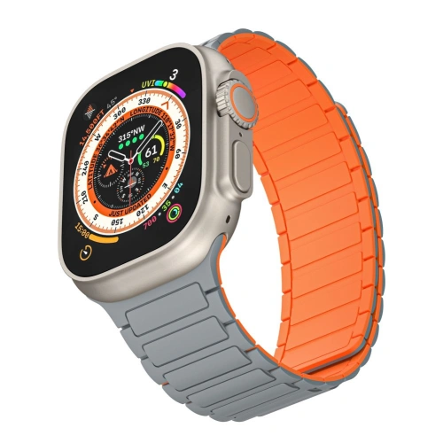 Kup Pasek Tech-Protect IconBand Magnetic Apple Watch 4/5/6/7/8/9/SE/Ultra 42/44/45/49mm titanový/oranžový - THP2815 - {ean13} - Sklep Home Screen