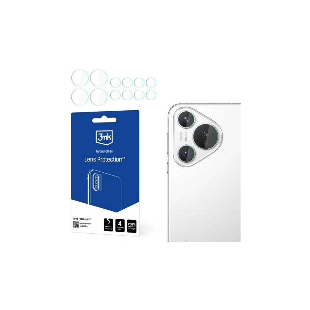 Szkło hybrydowe na obiektyw aparatu 3MK Lens Protection Huawei Pura 70 [4 PACK]