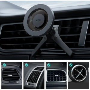 Kup [OUTLET] Uchwyt samochodowy ESR Halolock Magnetic MagSafe Vent Car Mount Metallic Grey - OT-643 - {ean13} - Sklep Home Screen