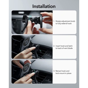Kup [OUTLET] Uchwyt samochodowy ESR Halolock Magnetic MagSafe Vent Car Mount Metallic Grey - OT-643 - {ean13} - Sklep Home Screen