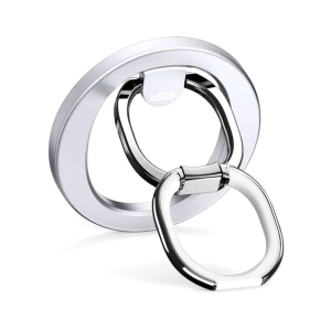 Următorul text este: Uchwyt na palec ESR Halolock MagSafe Phone Ring Stand Silver.