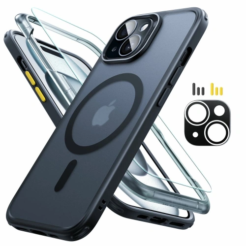 Kup Sada pouzdra + sklo na displej + ochrana objektivu ESR Classic Pro Set Halolock MagSafe Apple iPhone 15 Frosted Black - ESR801 - {ean13} - Sklep Home Screen
