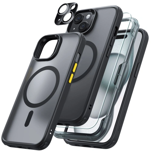 Kup Case-Set + Bildschirmglas + Objektivschutz ESR Classic Pro Set Halolock MagSafe Apple iPhone 15 Frosted Black - ESR801 - {ean13} - Sklep Home Screen