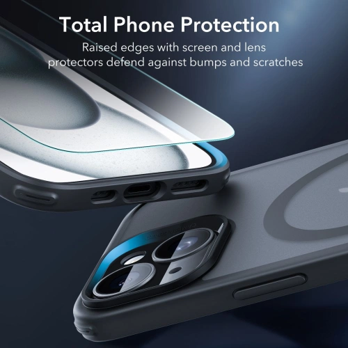 Kup Case-Set + Bildschirmglas + Objektivschutz ESR Classic Pro Set Halolock MagSafe Apple iPhone 15 Frosted Black - ESR801 - {ean13} - Sklep Home Screen