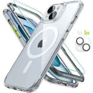 Kup Zestaw etui + szkło na ekran + osłona na obiektyw ESR Classic Pro Set Halolock MagSafe Apple iPhone 15 Clear - ESR802 - {ean13} - Sklep Home Screen