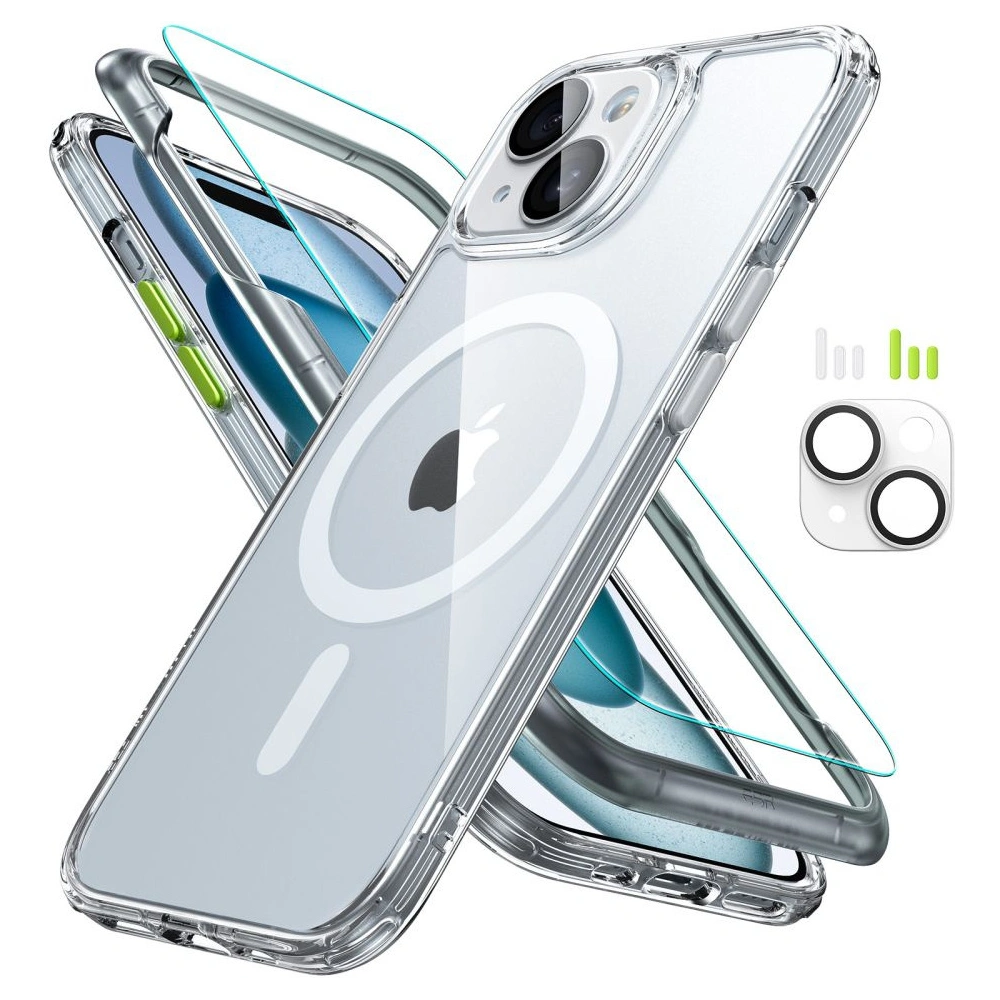 Zestaw etui + szkło na ekran + osłona na obiektyw ESR Classic Pro Set Halolock MagSafe Apple iPhone 15 Clear
