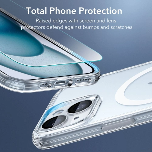 Kup Zestaw etui + szkło na ekran + osłona na obiektyw ESR Classic Pro Set Halolock MagSafe Apple iPhone 15 Clear - ESR802 - {ean13} - Sklep Home Screen