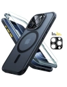 Tok + képernyővédő üveg + lencse védő ESR Classic Pro Set Halolock MagSafe Apple iPhone 15 Pro Max Frosted Black