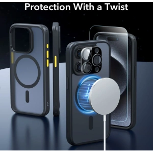 Kup Zestaw etui + szkło na ekran + osłona na obiektyw ESR Classic Pro Set Halolock MagSafe Apple iPhone 15 Pro Max Frosted Black - ESR804 - {ean13} - Sklep Home Screen
