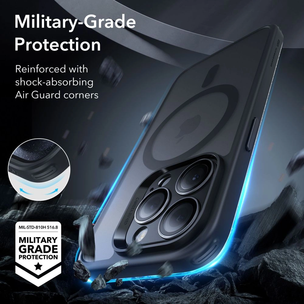 Zestaw etui + szkło na ekran + osłona na obiektyw ESR Classic Pro Set Halolock MagSafe Apple iPhone 15 Pro Max Frosted Black