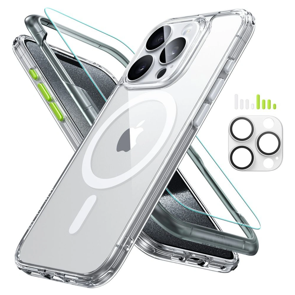 Zestaw etui + szkło na ekran + osłona na obiektyw ESR Classic Pro Set Halolock MagSafe Apple iPhone 15 Pro Max Clear