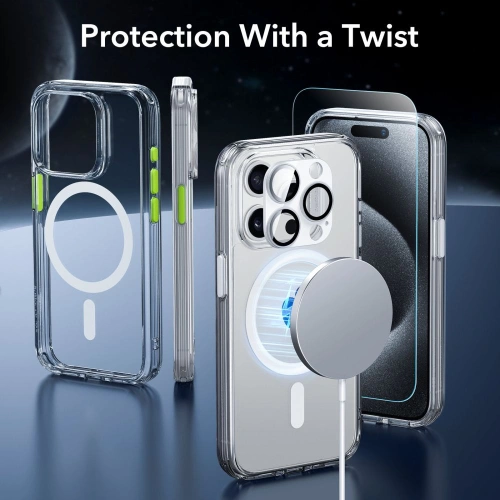 Kup Tok készlet + képernyő üveg + objektív védő ESR Classic Pro Set Halolock MagSafe Apple iPhone 15 Pro Max Clear - ESR805 - {ean13} - Sklep Home Screen