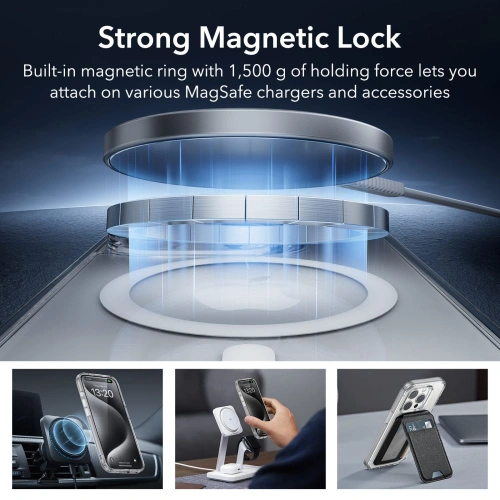 Kup Zestaw etui + szkło na ekran + osłona na obiektyw ESR Classic Pro Set Halolock MagSafe Apple iPhone 15 Pro Max Clear - ESR805 - {ean13} - Sklep Home Screen