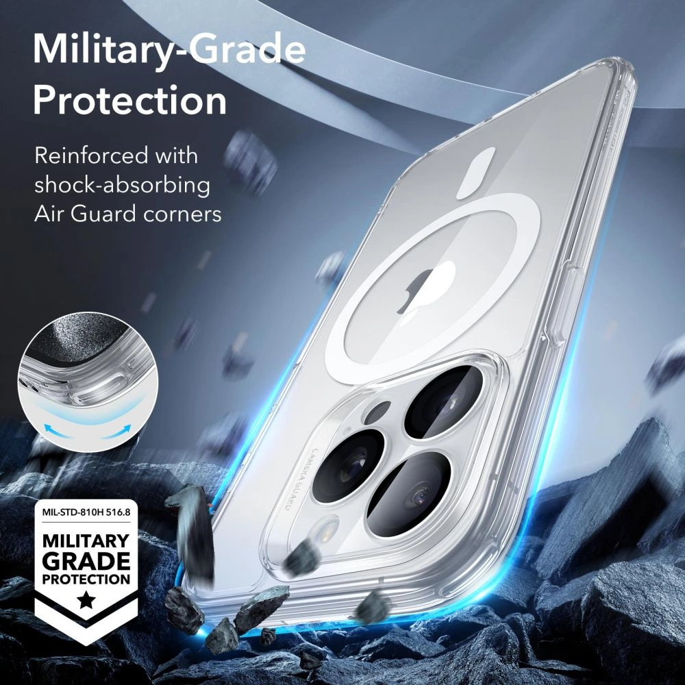 Zestaw etui + szkło na ekran + osłona na obiektyw ESR Classic Pro Set Halolock MagSafe Apple iPhone 15 Pro Max Clear