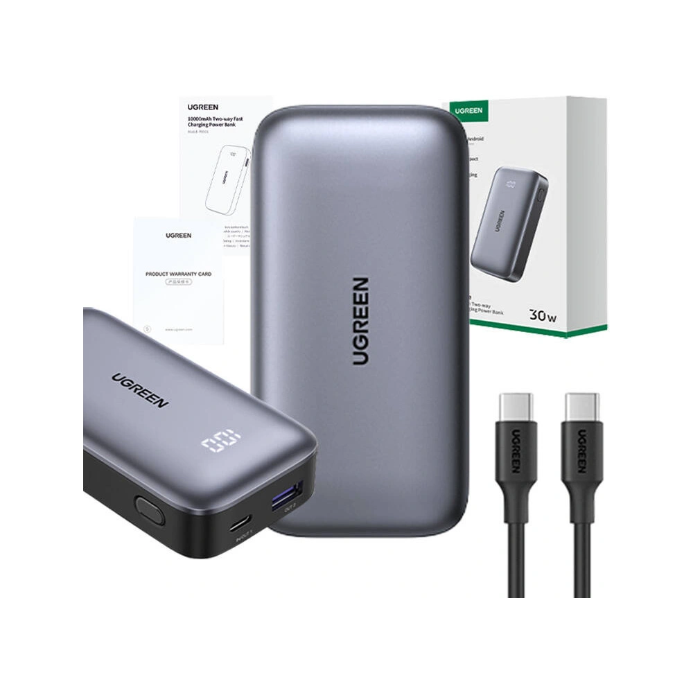 Powerbank 10000mAh UGREEN Nexode PB502 USB-A, USB-C 30W PD czarny - Powerbanki - Ugreen