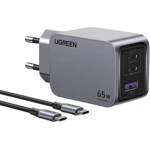 Kup UGREEN Nexode Pro USB-A Netzladegerät, 2xUSB-C 65W + USB-C / USB-C 1.5m schwarz - UGR1833 - {ean13} - Sklep Home Screen