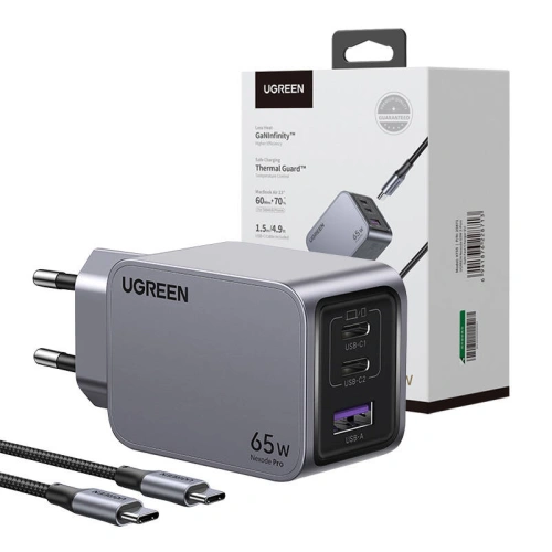 Kup Nabíječka UGREEN Nexode Pro USB-A, 2xUSB-C 65W + kabel USB-C / USB-C 1.5m černá - UGR1833 - {ean13} - Sklep Home Screen