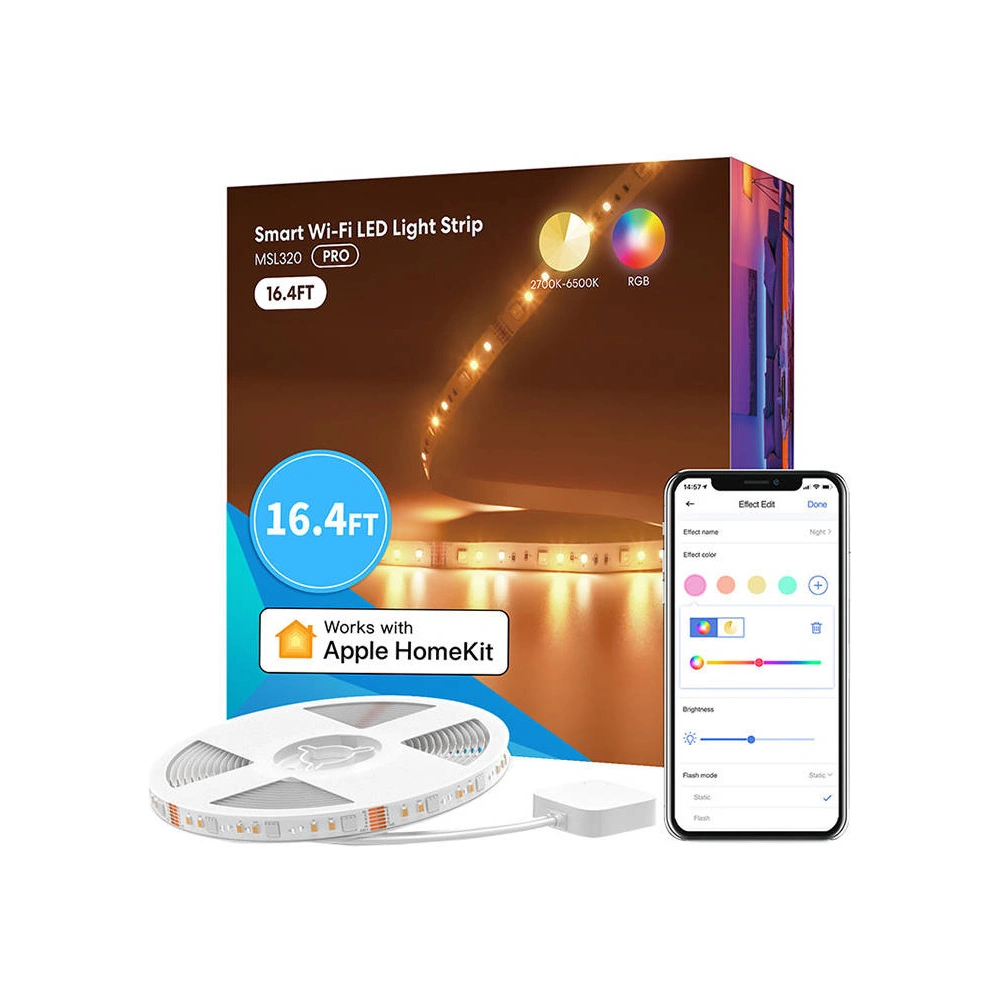 Inteligentna taśma LED RGBWW Meross MSL320 Wi-Fi 5m (Homekit)