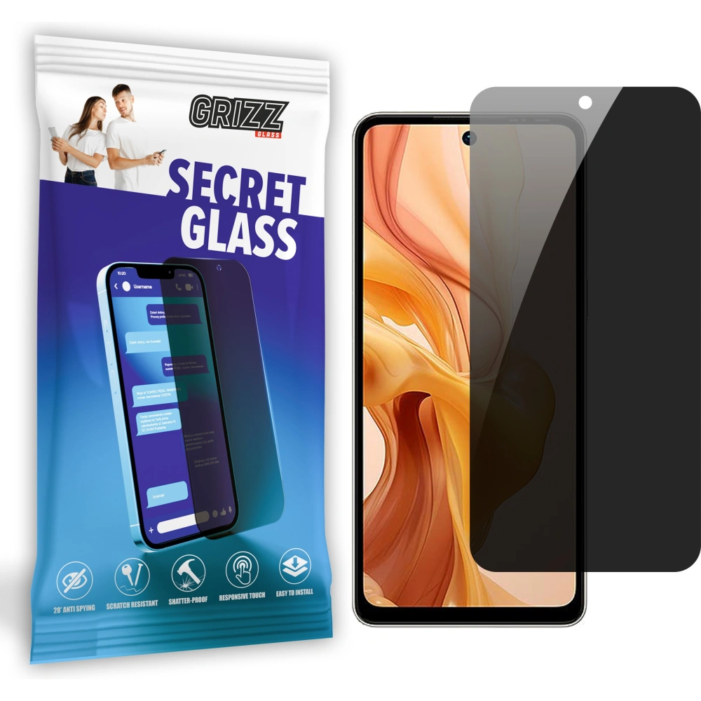 Matowe szkło prywatyzujące GrizzGlass SecretGlass do Ulefone Note 18 Ultra