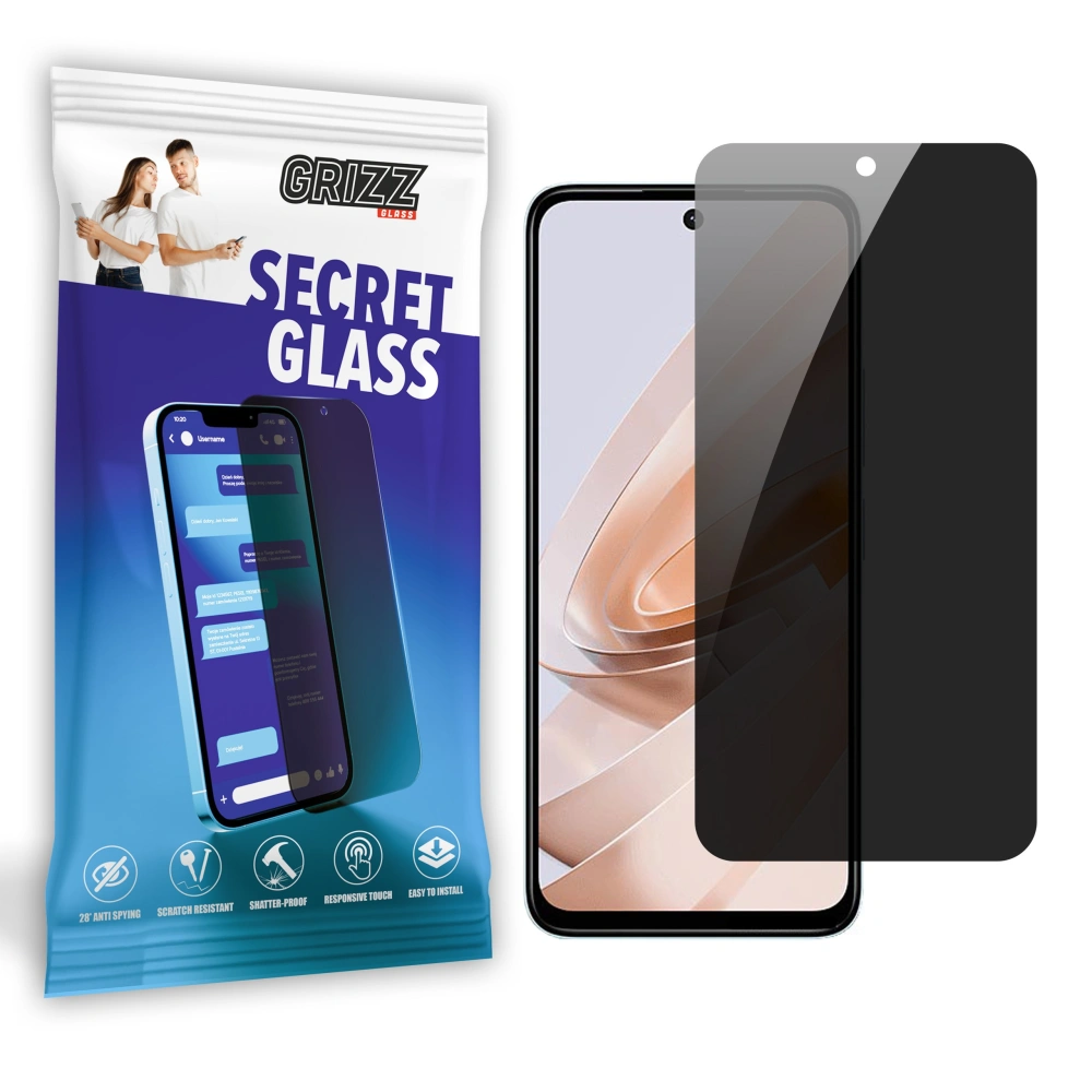 Matowe szkło prywatyzujące GrizzGlass SecretGlass do Xiaomi Redmi Note 13R