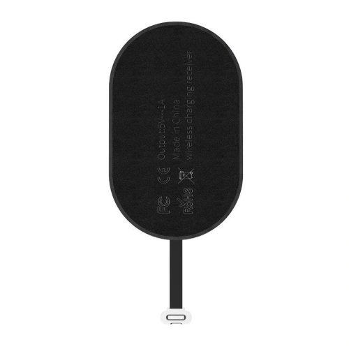 Buy Baseus Microfiber Wireless Charging Receiver QI Receiver with Lightning Plug Black - BSU676 - {ean13} - Home Screen Store Europe