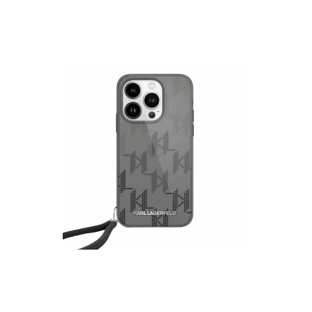 Etui Karl Lagerfeld KLHCP15SHKDPNSK Apple iPhone 15 / 14 / 13 hardcase IML Mono KL Pattern & Cord czarny/black